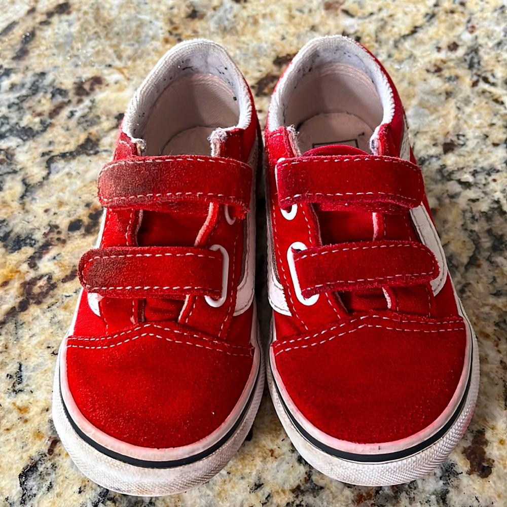 Red Velcro Vans (size 8.5 toddler)